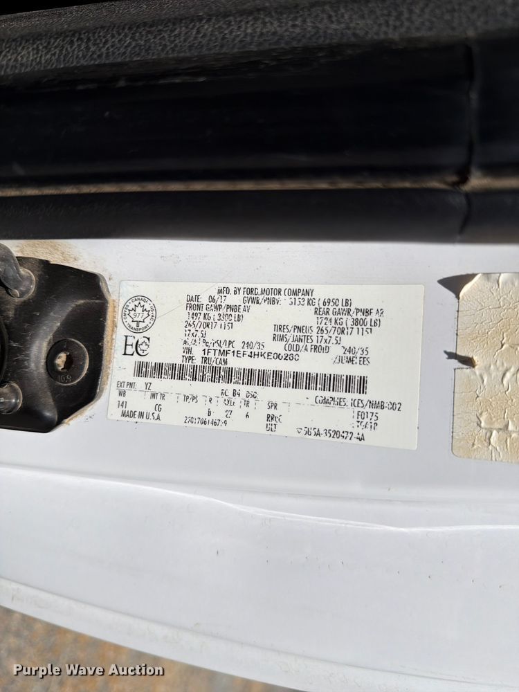 image for item FK4531 2017 Ford F150 pickup truck