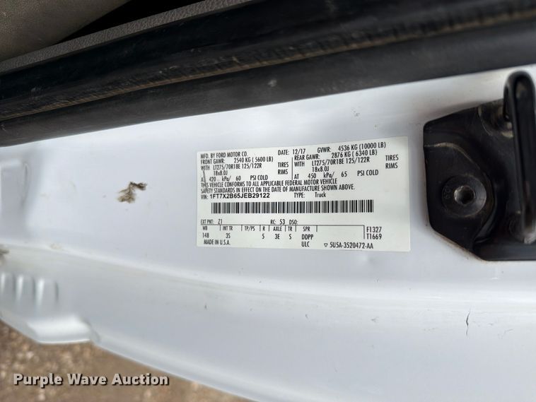 image for item FN5778 2018 Ford F250 Super Duty XLT Ext. Cab pickup truck