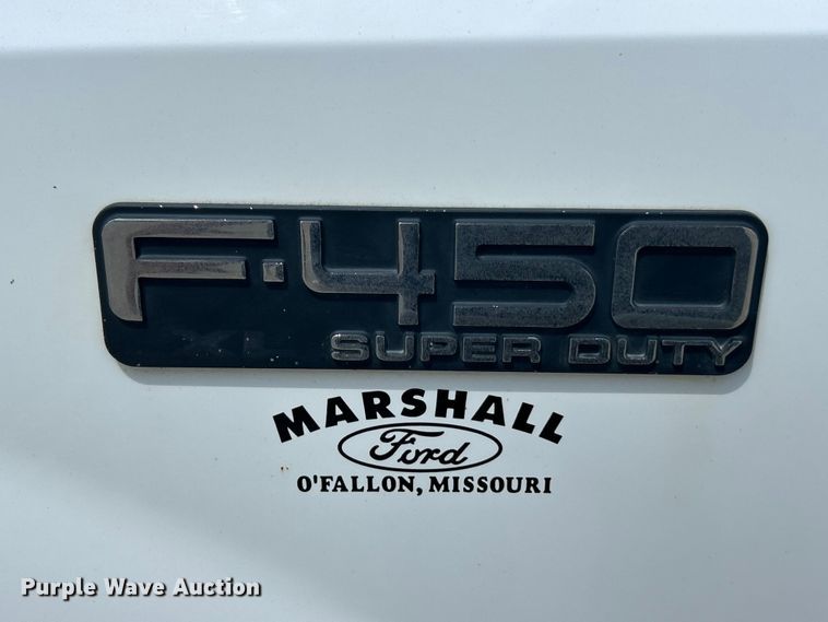 image for item FT6095 2003 Ford F450 Super Duty XL Crew Cab dump flatbed truck