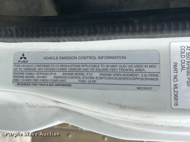 image for item FT6110 2015 Mitsubishi Fuso FE130 box truck