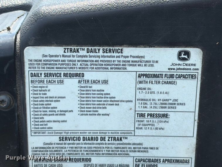 image for item FT6115 John Deere Z950R ZTR lawn mower