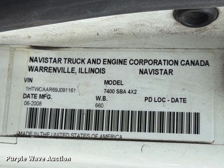 image for item FT6119 2009 International 7400 SBA refuse truck