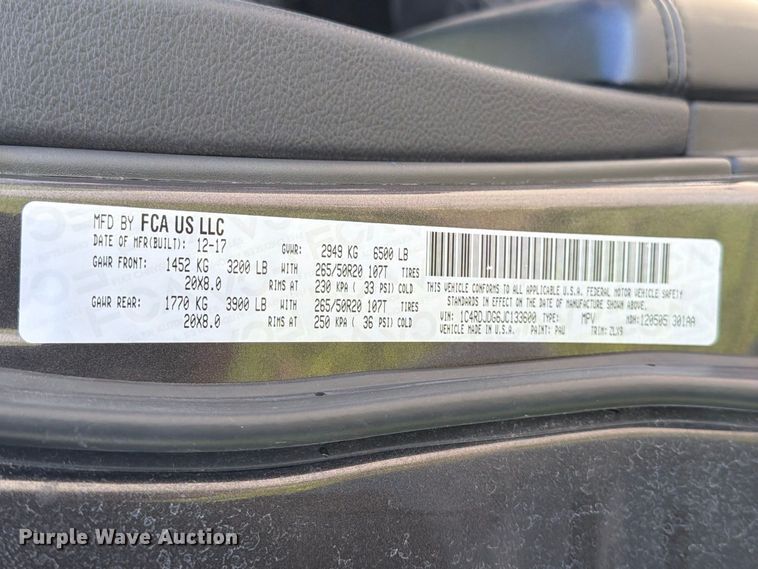 image for item MZ9734 2018 Dodge Durango SUV