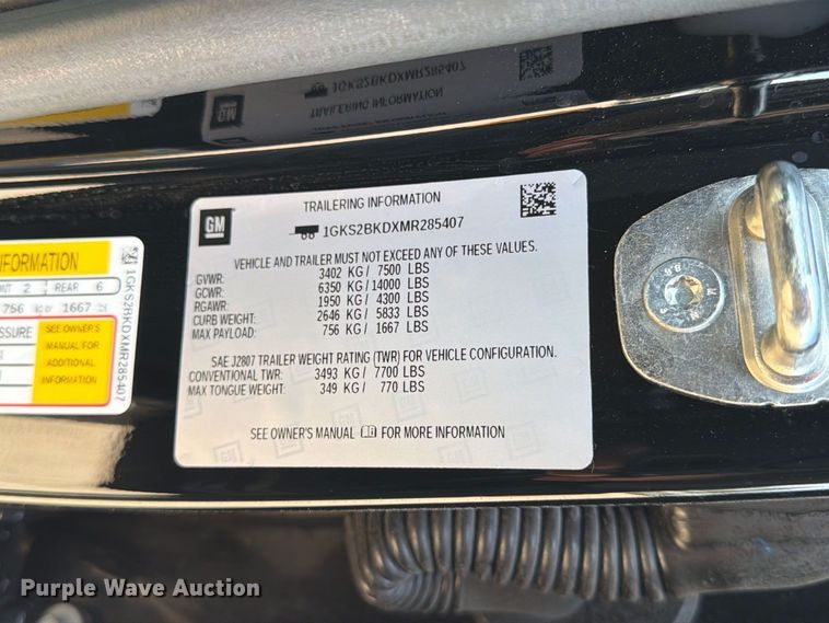 image for item MZ9745 2021 GMC Yukon SUV