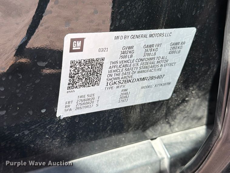 image for item MZ9745 2021 GMC Yukon SUV