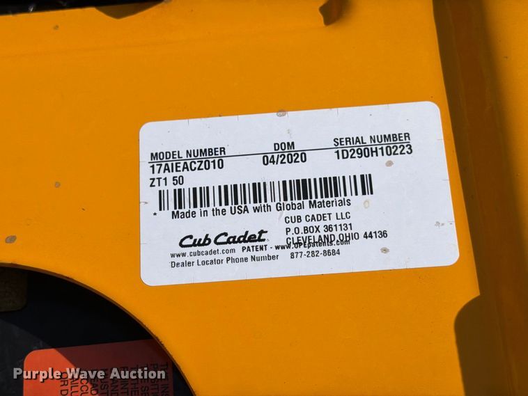 image for item MZ9750 2020 Cub Cadet Ultima ZT1 ZTR lawn mower