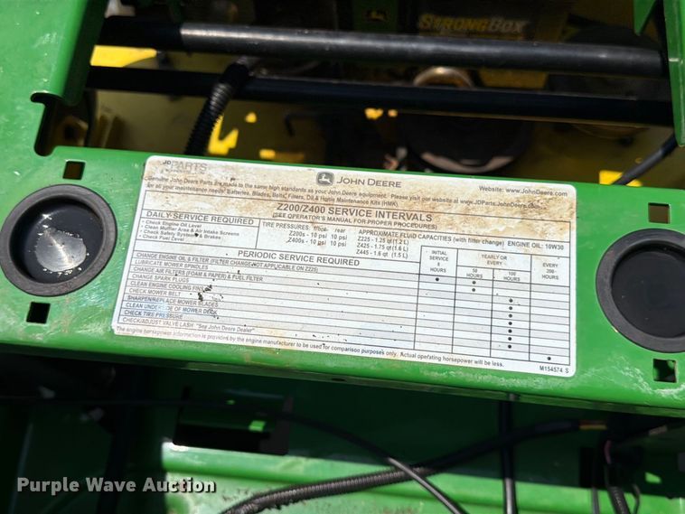image for item MZ9755 2007 John Deere Z225A EZtrak ZTR lawn mower