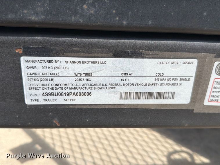 image for item MZ9773 2023 Shannon Brothers lay flat utility trailer