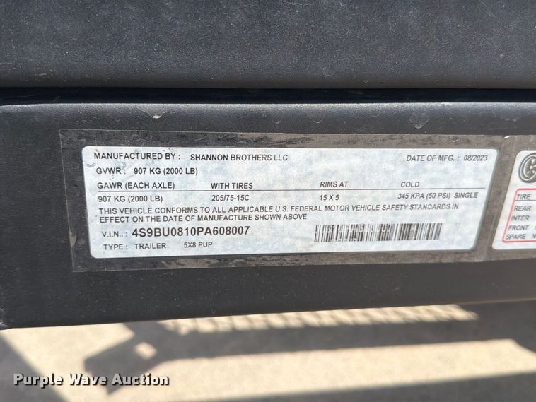 image for item MZ9774 2023 Shannon Brothers lay flat utility trailer