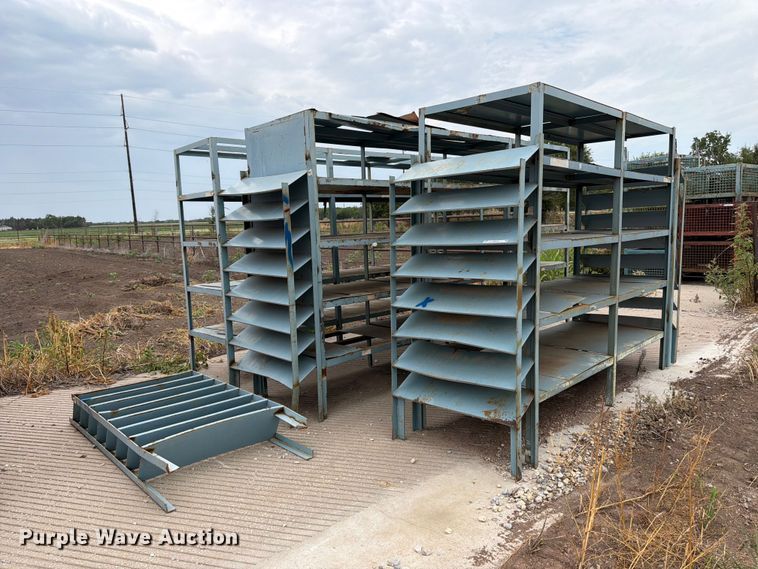 (3) metal shelves