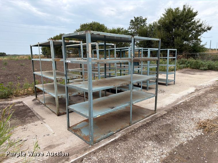 (6) metal shelves