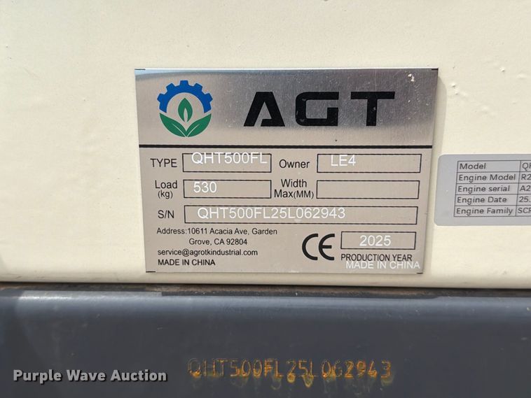 image for item MZ9815 2025 AGT QHT500FL compact utility loader