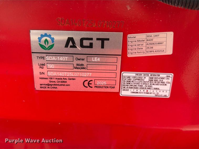 image for item MZ9816 2025 AGT SDA-140T compact utility loader
