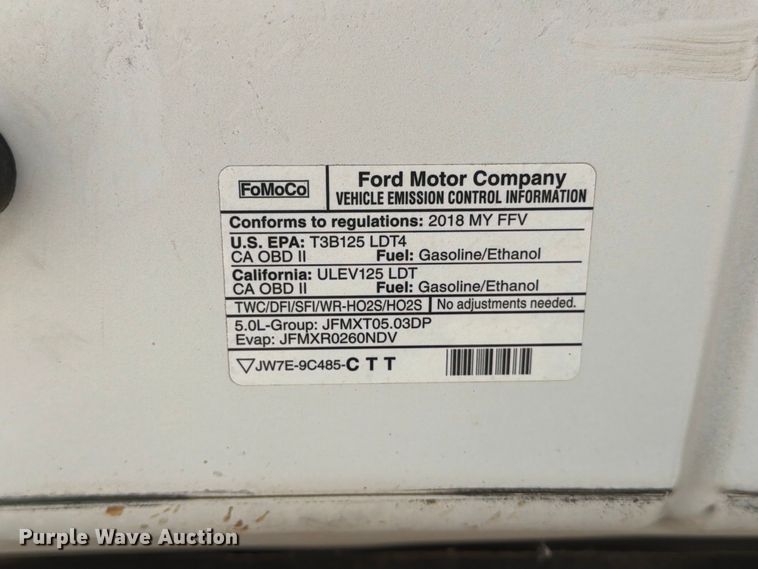 image for item MZ9834 2018 Ford F150 Ext. Cab pickup truck