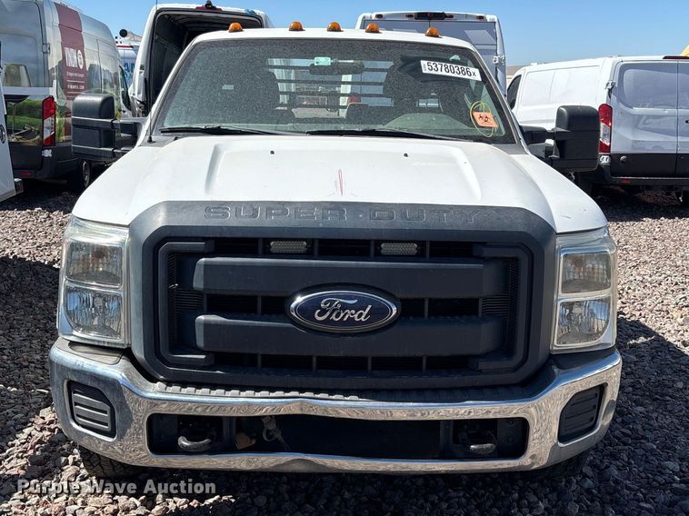 image for item YA3561 2012 Ford F350 Super Duty Ext. Cab flatbed pickup truck