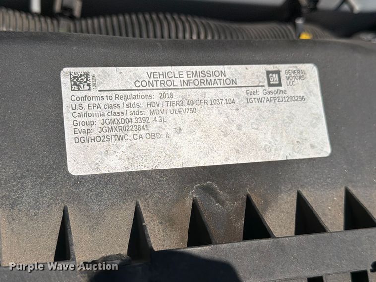 image for item YA3617 2018 GMC Savana 2500 van