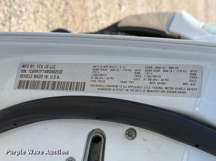 image for item YA3783 2021 RAM 1500 Ext. Cab pickup truck