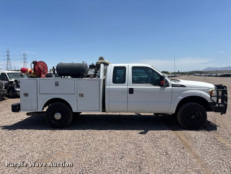 image for item YA3987 2015 Ford F250 Super Duty Ext. Cab utility bed pickup truck