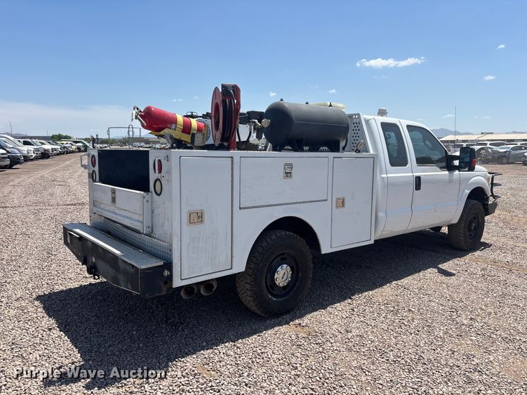 image for item YA3987 2015 Ford F250 Super Duty Ext. Cab utility bed pickup truck