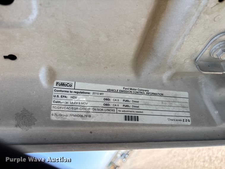 image for item YA3988 2015 Ford F250 Super Duty Ext. Cab utility / service truck