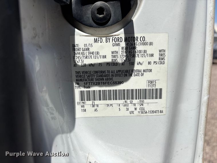 image for item YA3988 2015 Ford F250 Super Duty Ext. Cab utility / service truck