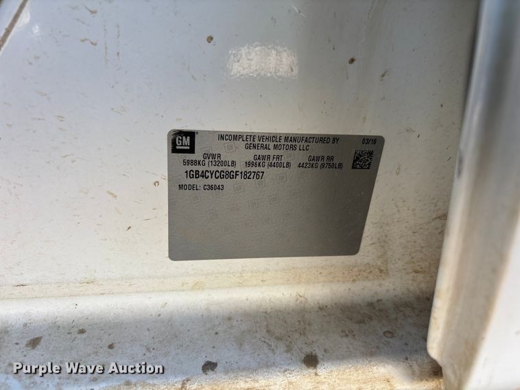 image for item YA4143 2016 Chevrolet Silverado 3500 utility bed pickup truck
