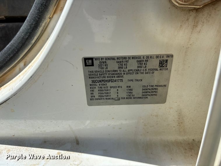 image for item YA4206 2015 Chevrolet Silverado 1500 Crew Cab pickup truck
