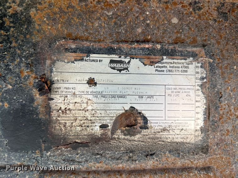image for item DN6658 2002 Wabash flatbed trailer