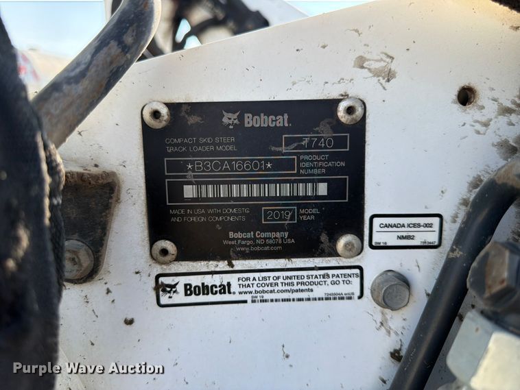 image for item DN6682 2019 Bobcat T740 tracked skid steer loader