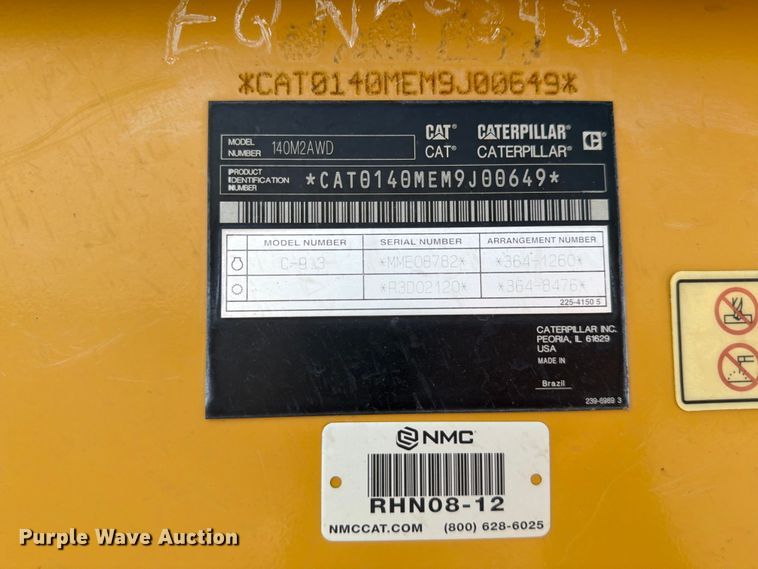 image for item DN6697 2012 Caterpillar 140M2 VHP Plus motor grader
