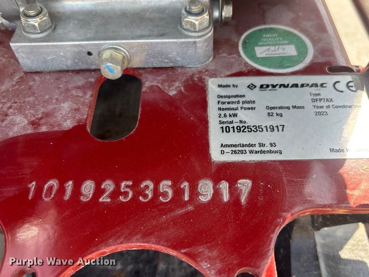 image for item DV7268 (2) 2023 Dynpac DFP7AX plate compactors