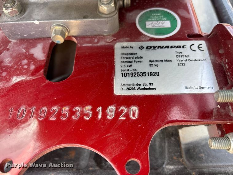 image for item DV7271 (2) 2023 Dynapac DFP7AX plate compactors