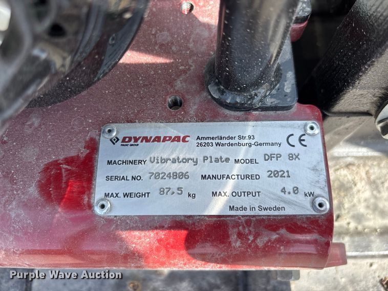 image for item DV7273 (2) 2021 Dynapac DFP8X plate compactors