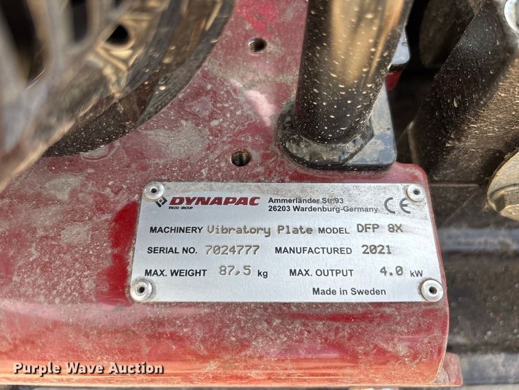 image for item DV7273 (2) 2021 Dynapac DFP8X plate compactors