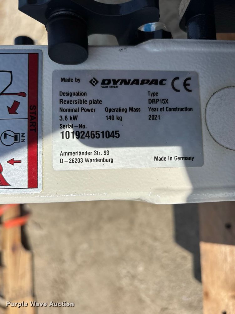 image for item DV7274 2021 Dynapac DRP15X plate compactor