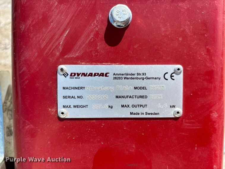image for item DV7275 2023 Dynapac DRQ35 plate compactor