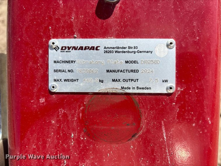 image for item DV7277 2024 Dynapac DRQ50D plate compactor
