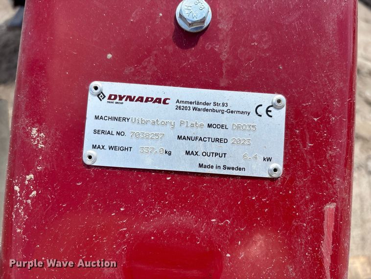 image for item DV7278 2023 Dynapac DRQ35 plate compactor
