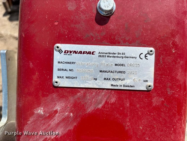 image for item DV7279 2023 Dynapac DRQ35 plate compactor
