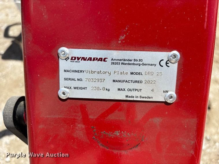 image for item DV7281 2022 Dynapac DRQ25 plate compactor