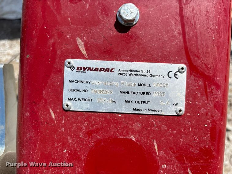 image for item DV7282 2023 Dynapac DRQ35 plate compactor