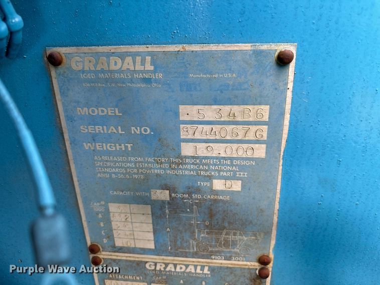 image for item DV7294 Gradall 534B6 telehandler