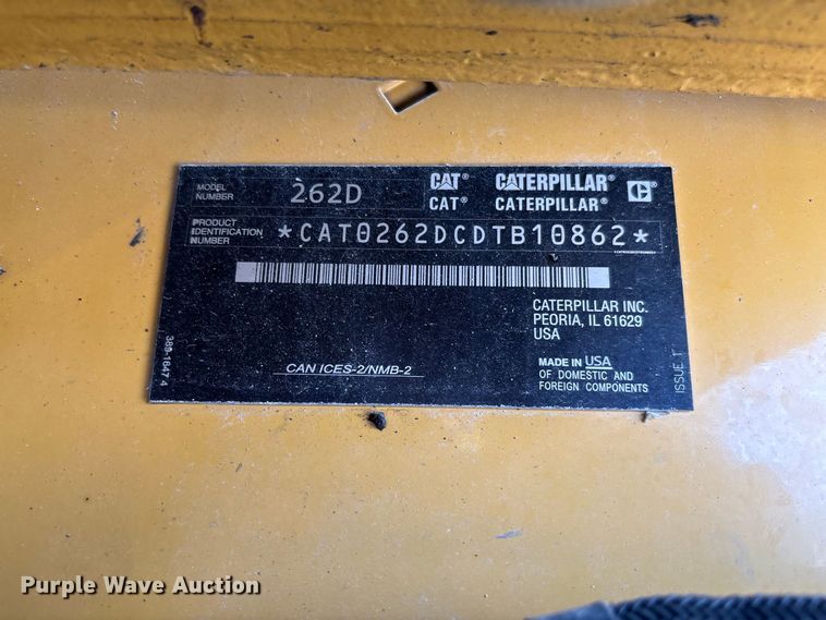 image for item DZ4484 2019 Caterpillar 262D skid steer loader