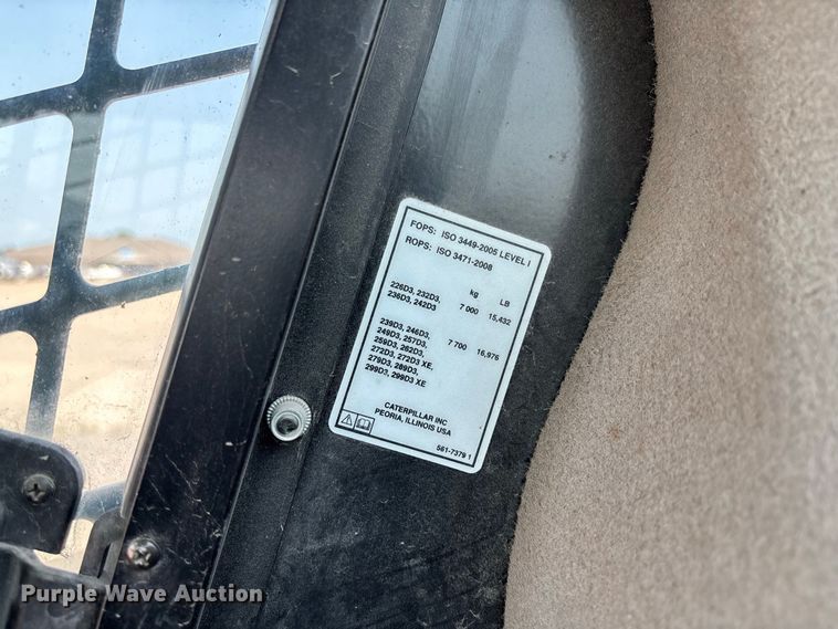 image for item DZ4485 2020 Caterpillar 262D3 skid steer loader