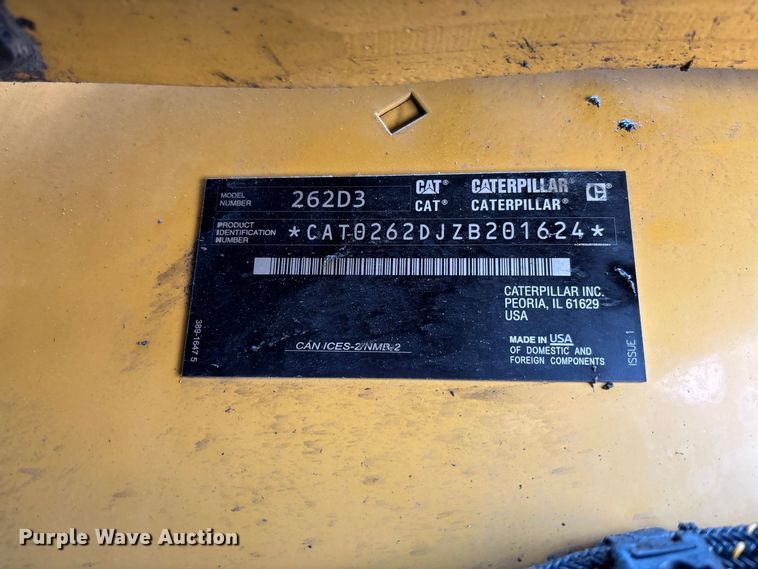 image for item DZ4485 2020 Caterpillar 262D3 skid steer loader