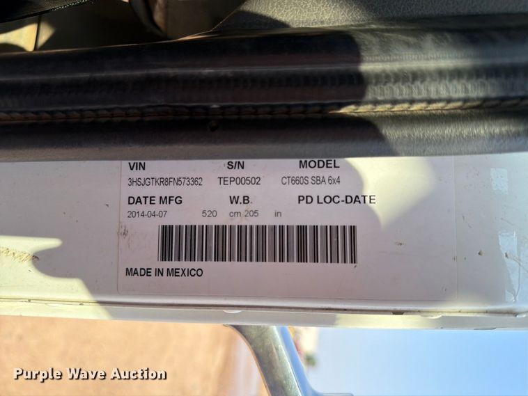 image for item EA0387 2015 Caterpillar CT660 semi truck