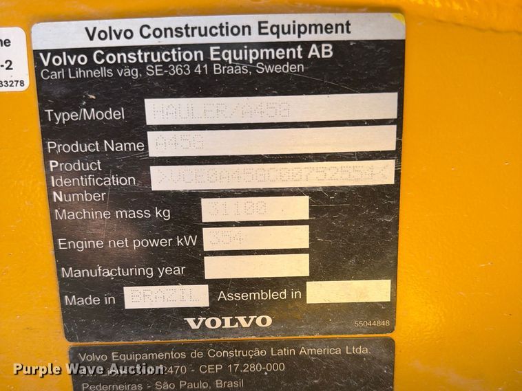 image for item ED6496 2024 Volvo A45G articulated haul truck