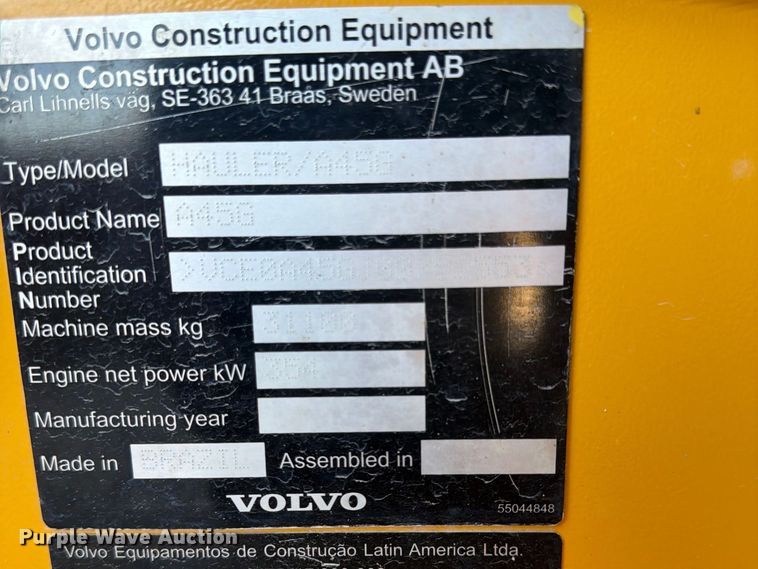 image for item ED6497 2024 Volvo A45G articulated haul truck