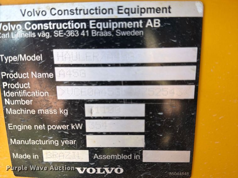 image for item ED6501 2024 Volvo A45G articulated haul truck