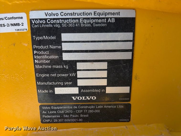 image for item ED6509 2024 Volvo A45G articulated haul truck